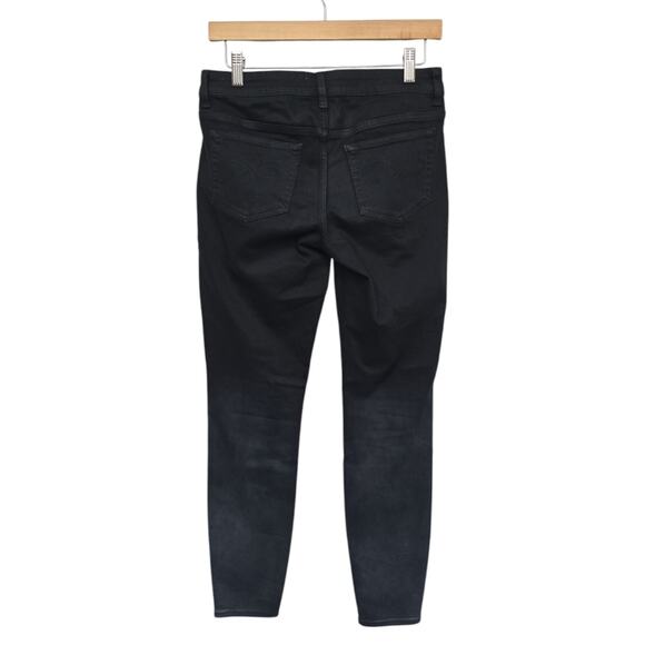 Ted Baker Womens Black Skinny Jeans Size 28 Wax Coated Ombre Dip Dye Biker Edgy - Picture 2 of 10
